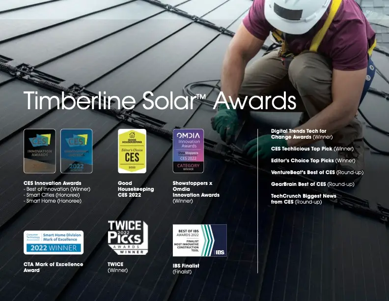 GAF Energy Timberline Solar CES Awards